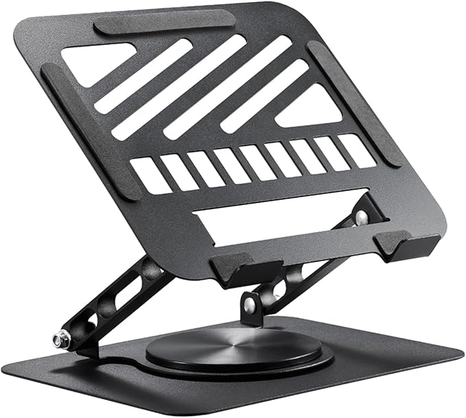 Laptop Stand for Desk Adjustable Computer Stand 360° Rotating with Hollow Ventilation Board Large Weight Capacity Laptop Riser Adjustable Height Laptop Stand for All 10" - 17'' Laptops