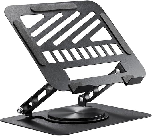 Laptop Stand for Desk Adjustable Computer Stand 360° Rotating with Hollow Ventilation Board Large Weight Capacity Laptop Riser Adjustable Height Laptop Stand for All 10" - 17'' Laptops