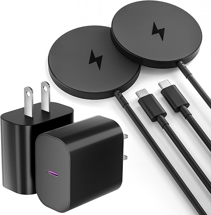 Magnetic Wireless Charger for iPhone 17 16,2Pack 6FT Wireless iPhone Charging Fast Mag-Safe Charger with Apple USB C Charging Block for iPhone 17 Pro max/17Air/16/15/14/13/12/11/AirPods Pro 3/2-Black