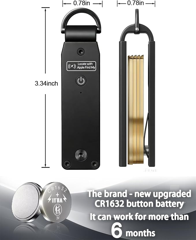 Air Keychain with GPS Tracker : Lightweight Compact Key Holder for Outdoor Use - Minimalist Metal Key Organizer