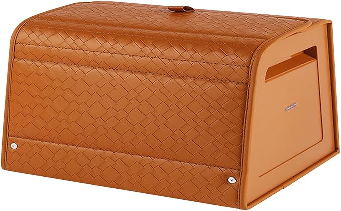 Ergocar Car Trunk Storage Organizer Leather Car Storage Box Clean Tool Accessories Container Folding Magnetic Cover Waterproof Suitable for SUV/Truck/Automotive