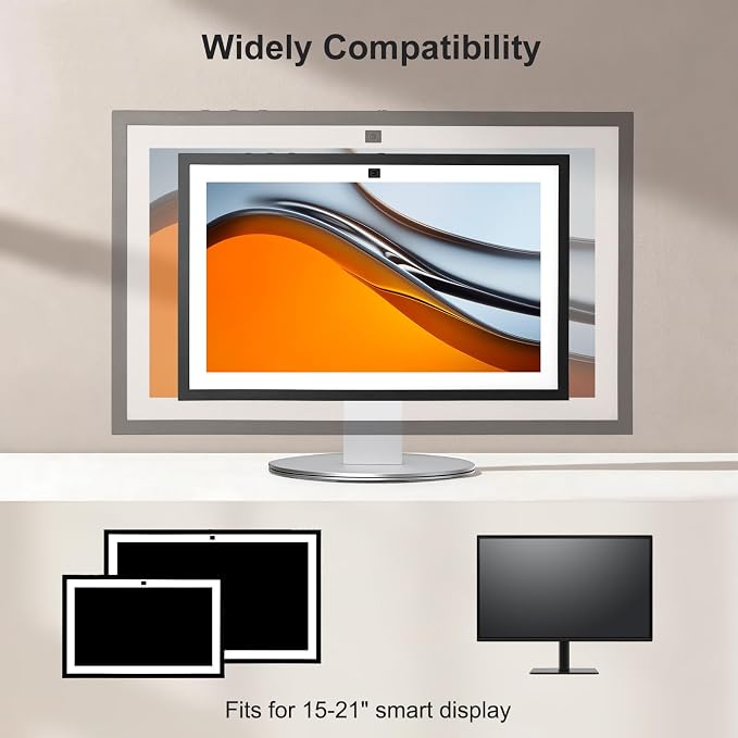 UPERGO Stand for Echo Show 21 and 15, 180° Tiltable Heavy Duty All Aluminum Base, Compatible with Smart Displays & VESA Mount Speakers, Easy Assembly