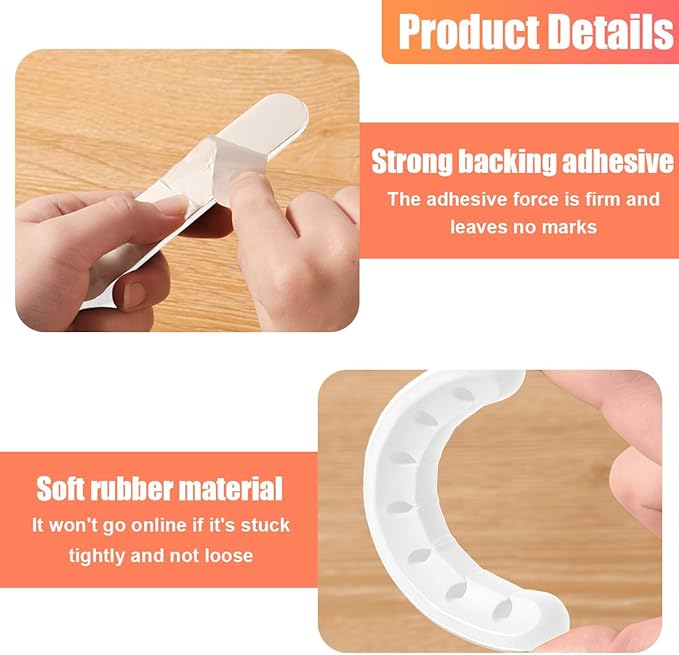 5 Pack Adhesive Cable Clips, Car Cord Holder Cable Clips, USB Charger Holders for Cords, Wall Organizer Wire Management, Wire Organizer Accessories for Car, Nightstand, Home, Office (White)