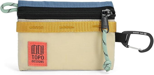 Topo Designs Accessory Bags, Travel Organizer Accessories for Smaller Items, Durable Storage Pouch, 3 Sizes, Fully Lined Pack Cloth (Mountain, Stone Blue/Bone White)