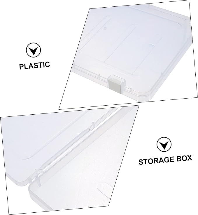 ARTIBETTER Multi-functional File Storage Box Latching Lid Dustproof Organizer for Office Supplies and Documents Stackable Desktop Storage Container