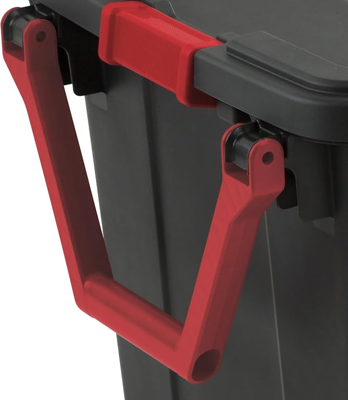 40 Gallon Plastic Storage Box, Wheeled Industrial Tote, Pack of 2