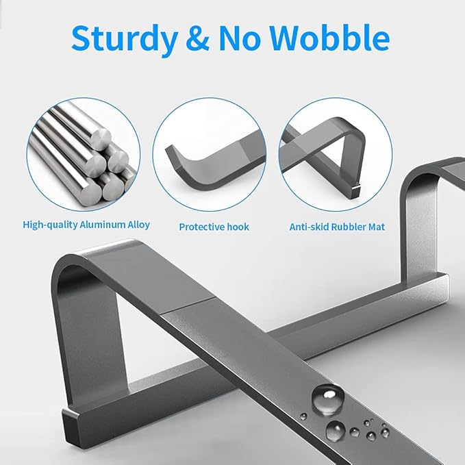 LENRUE Laptop Stand for Desk，Stable MacBook Pro Stand，Ergonomic Aluminum Computer Riser for 12 13 15 16.2 inch ，Computer Cooling Stand for Mac MacBook Pro Air,HP, Dell, More PC Notebook (Space Gray)