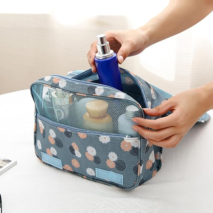 Sechunk Waterproof Travel Toiletry Bags Hanging Multi-function Cosmetic Bag Makeup Bag for Women (pink_Stripe)
