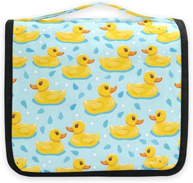 senya Hanging Travel Toiletry Bag Cute Kit Makeup Case Cosmetics Organizer for Men Women (Many Duck)