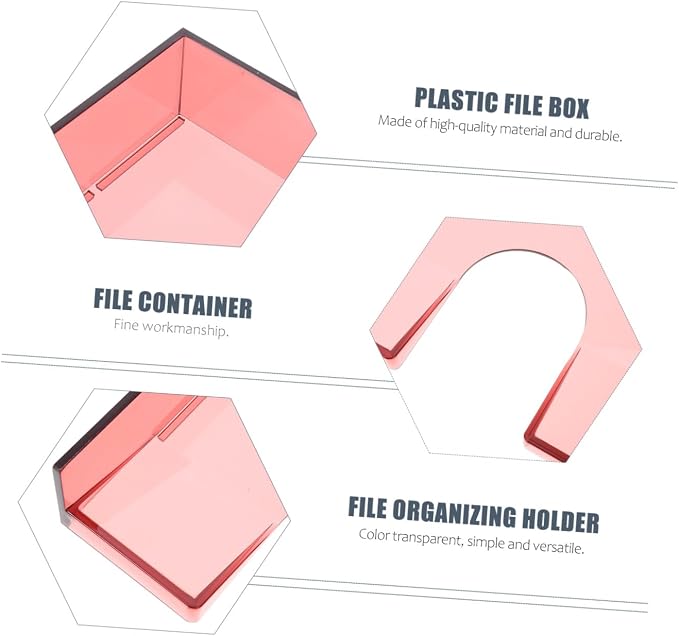 Angoily Stackable File Organizer Box for A4 Papers Lightweight Plastic Document Storage Case Multifunctional Desktop Organizer for Office Use