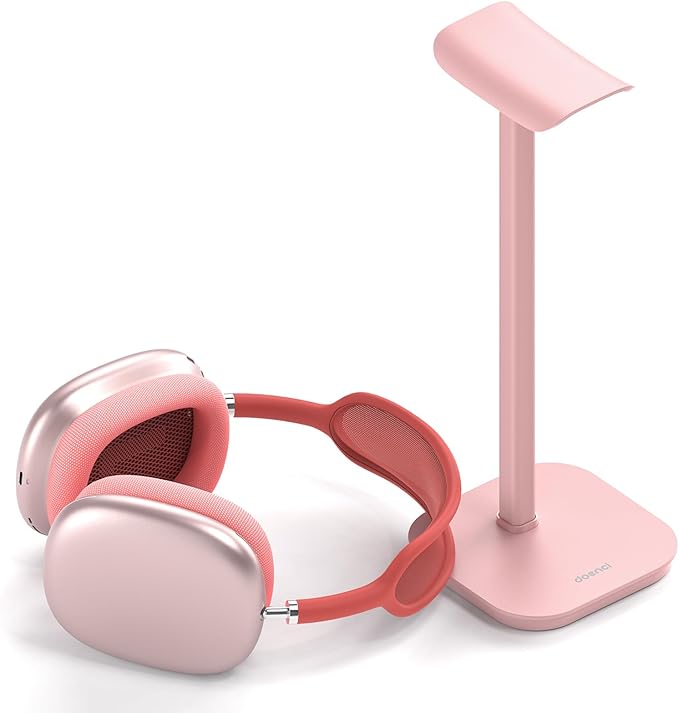 Headphone Stand, Desktop Headset Holder Desk Earphone Stand Aluminum Headset Hanger Headphone Rack Stand to Hold Earphones Such as Airpods Max, Sony, Beats, Bose, Razer, HyperX(Pink)