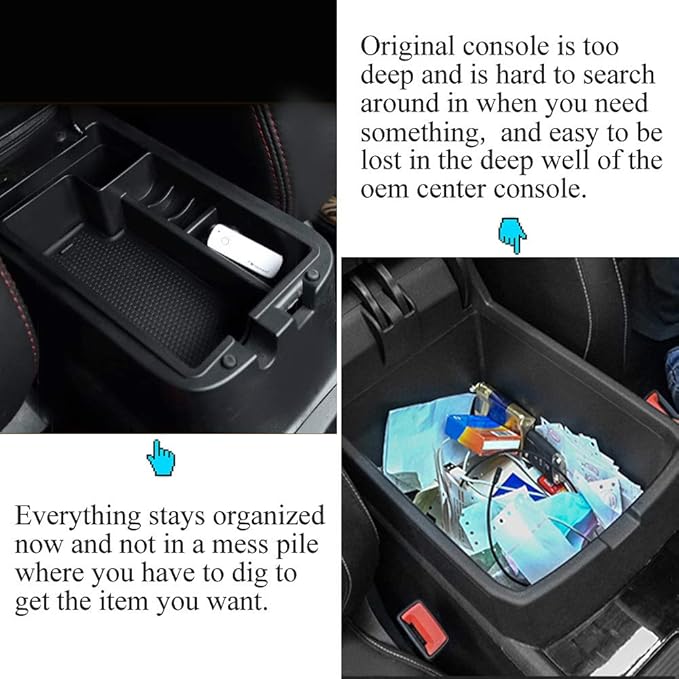 Vesul Center Console Armrest Storage Box Compatible with Mitsubishi Outlander Sport 2012 2013 2014 2015 2016 2017 2018 2019 2020 2021 ABS Tray Insert Organizer Glove Pallet