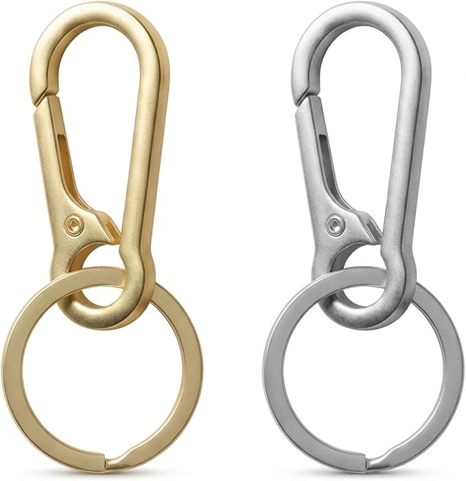 OXIHOUSE&CO- Metal Carabiner Keychain Set, Minimalist Key Ring Clip for Car Keys, Purse, Backpack, Durable for Women Men