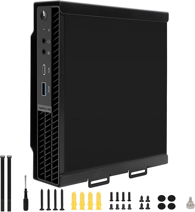 Mini PC Mount for Dell OptiPlex Micro Form Factor Case, Wall VESA and Under Desk Mount Fits DELL Micro PRO,Plus MFF QCM1250,3040,3046,3050,3060,3070,3080,5050,5060,5070,7040,7050,7060, 7070 and More