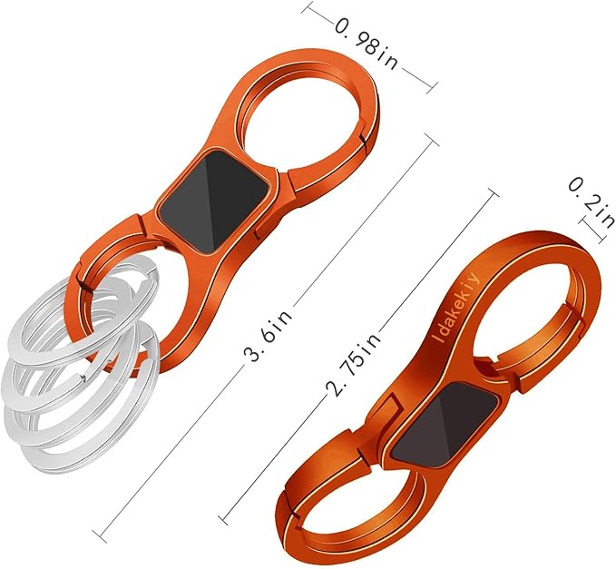 Idakekiy Key Chain Quick Release Spring with 4 Key Rings Heavy Duty Car Keychain Organizer for Men and Women