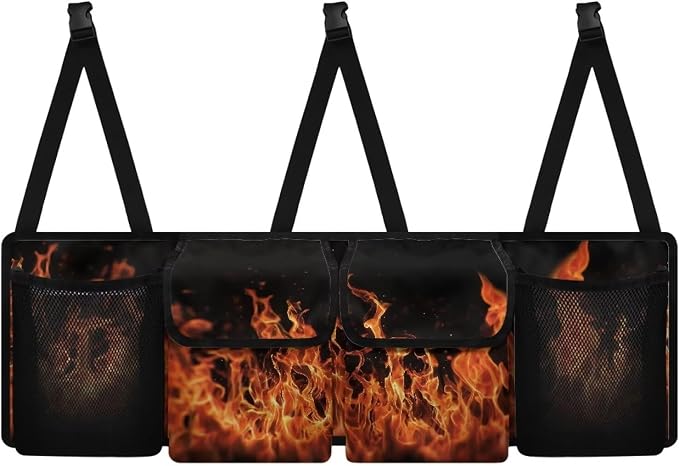 Black Fire Auto Car Trunk Organizer - Collapsible, Multi-Pocket Automotive SUV Car Organizer for Storage w/Adjustable Straps - Truck & Car Accessories for Women and Men