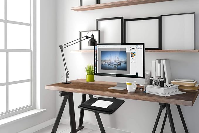Mount-It! Under Desk Keyboard Tray, Slide-Out Keyboard Drawer with Height, Tilt and Swivel Adjustment, 25" x 10" Keyboard & Mouse Platform with Wrist Rest, Bolt-On Under Desk Mount