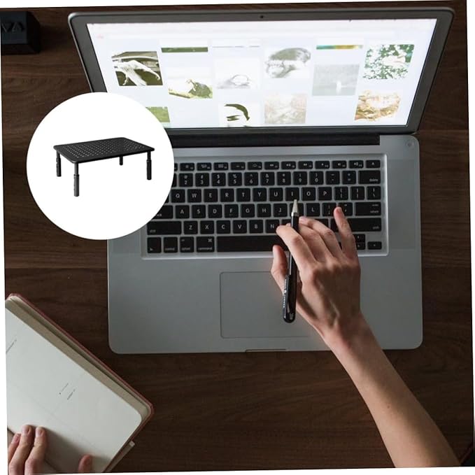 ARTIBETTER Adjustable Monitor Stand Riser with Storage Shelf 3 Height Levels Elevated Computer Desk Organizer 14.56X9.25X5.51 Inch for Home Office Gaming
