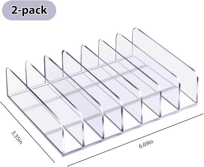 2 Pcs Acrylic Mail Organizer,7 Slots Mail Holder,Mail Organizer for Desk,File Organizer for Letter, Bill, Mail Sorter, Desktop Envelope Holder for Office, Home, School