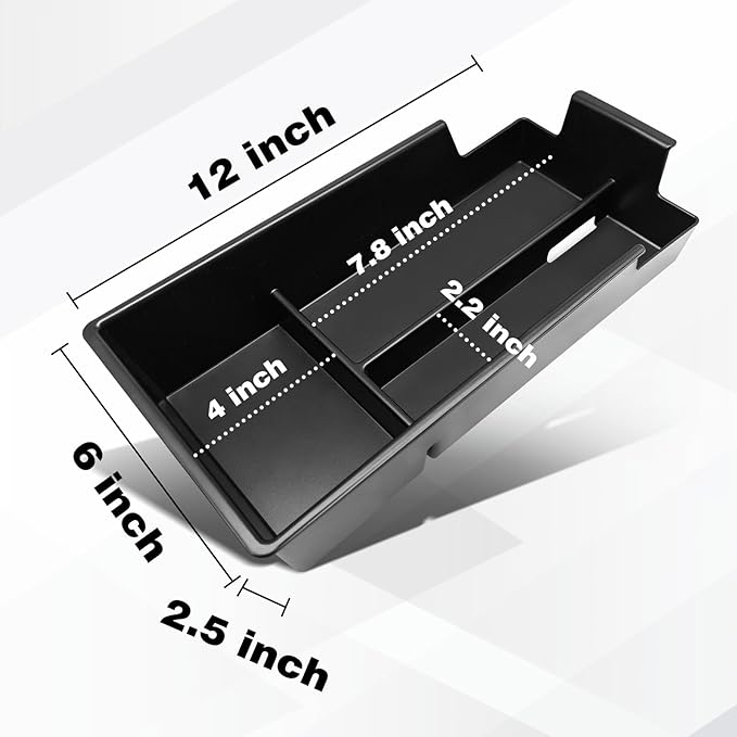 BestEvMod Center Console Organizer Tray Compatible with Chevy Blazer EV 2026 2025 2024 2023 Interior Accessories Armrest Storage Box ABS Material with PVC Trim & Removable Coin Holder (Black)