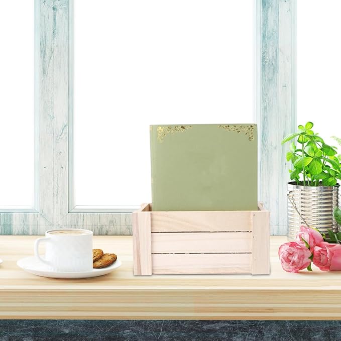 1Pc Creative Wooden Desktop Storage Box Medium Desk Organizer for Home Decoration and Office Supplies Stylish Storage Solution for Organizing Essentials