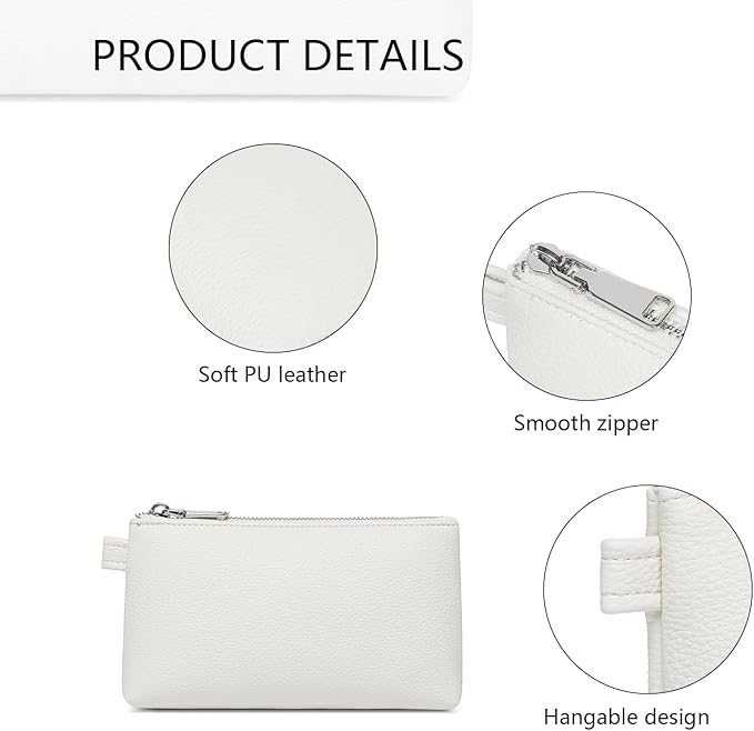 PU Leather Makeup Simple and Convenient Handbag Small Exquisite Storage Bag (PU/Off-white)