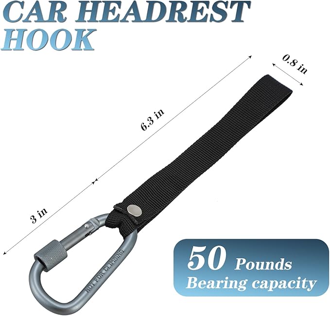 Headrest Hooks for Car - Backseat Hanger Hook for your Purse, Bags, Umbrellas, Clothes, Water Bottle, Keys Interior Car Seat Organizer, Multi-Purpose Hanging Organizers/Storage Hooks