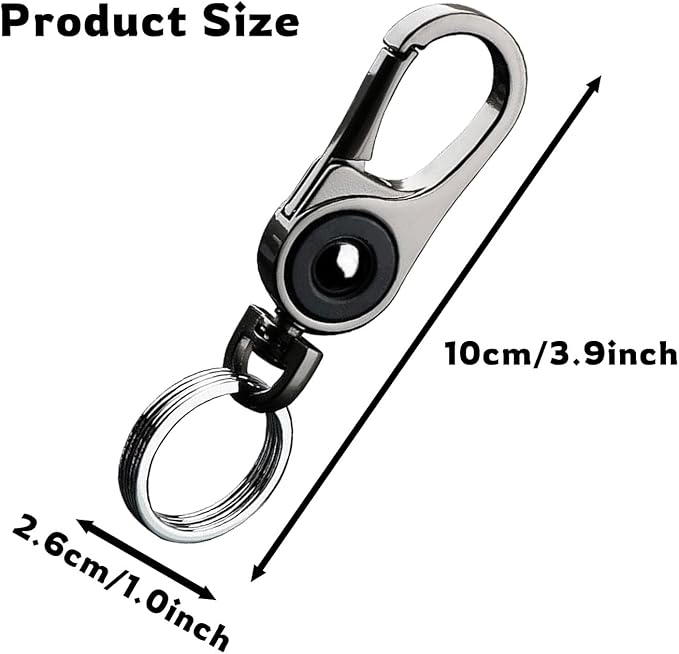 Key chains men, Car Key Chain, Heavy Duty key fob holder with 2 Key Rings, Gunmetal