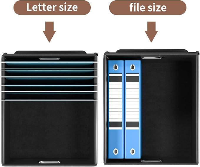 Upgrade Portable File Organizer Box with Lid,Large Linen Hanging Office Document Storage Box with Lid,Collapsible Filing&Storage Box for Office/Decor/Home-14.9x12.7x10.8in,1pk-without folders