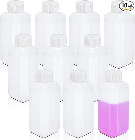 8oz/250ml Leak Proof Plastic Bottles with Caps for Liquids Sample, Reusable Small Bottles Containers for Travel, Camping and Hiking (Translucent, 10 Pcs)