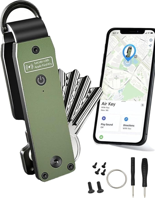 Air Keychain with GPS Tracker : Lightweight Compact Key Holder for Outdoor Use - Minimalist Metal Key Organizer