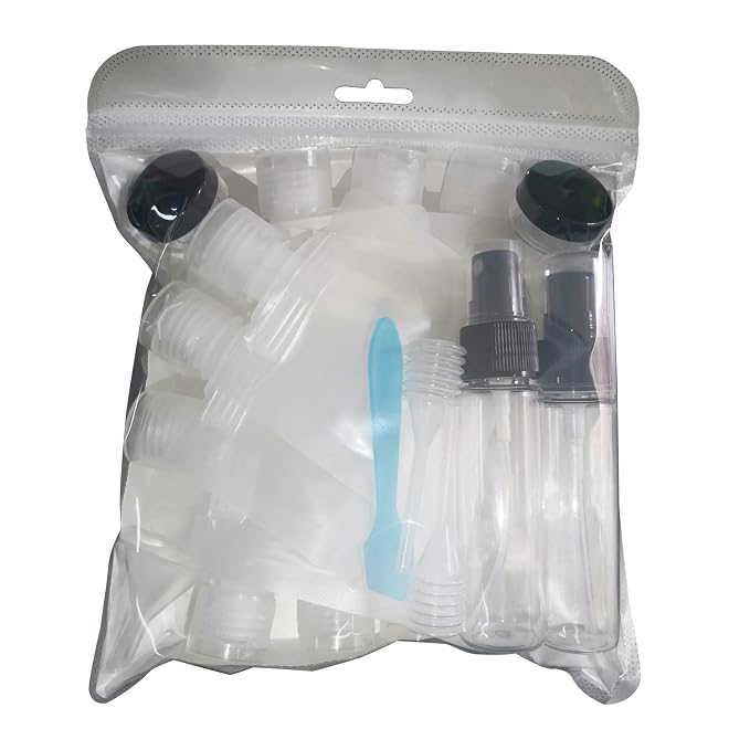 SEQUHITKU 17 Pack Travel Pouches for Toiletries,TSA Approved,Portable Containers,Stand Up Pouch,Refillable Travel Accessories for Shampoo Conditioner Lotion Soap Liquids (A-17pcs)