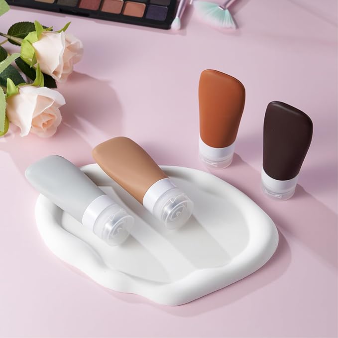INSFIT Travel Bottles for Toiletries, TSA Approved 3oz Travel Size Containers, BPA Free Leak Proof Squeezable Silicone Tubes for Shampoo Conditioner Lotion Body Wash with Labels