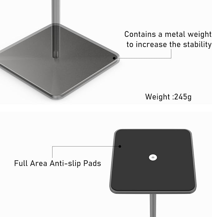 Headphone Stand for Desk - Headset Stand with Aluminum Hanger, Headphone Holder for AirPods Max, Sony, Bose, Beats and More (Black)