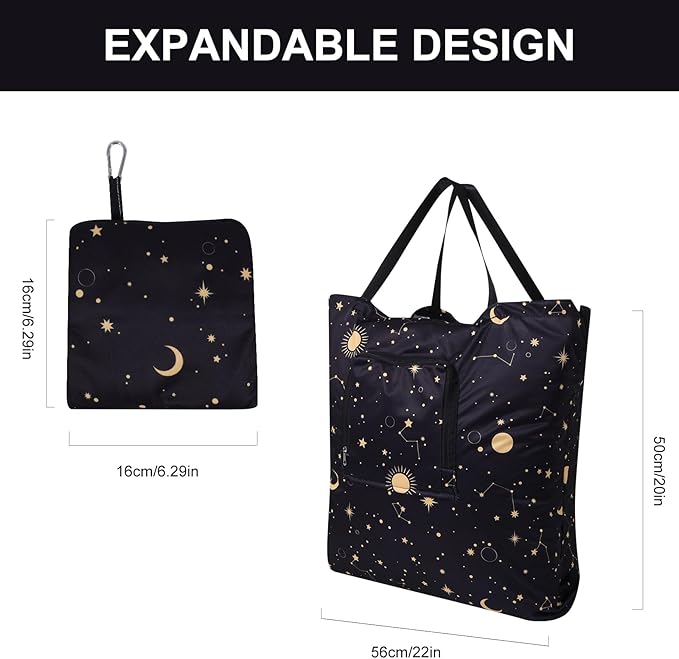 2 Pack Travel Laundry Bag with Handle and Drawstring, Expandable Foldable Dirty Clothes Bags with Hook and Zipper, Lightweight Waterproof Laundry Hamper Liner for Travel, Home, College Dorm,