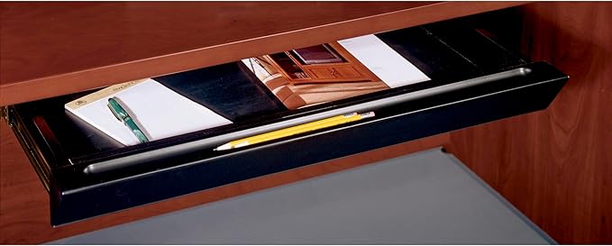 Bush Business Furniture Universal Pencil Drawer in Black, Small Office Supply Storage, Desk Attachment for Home or Professional Workstation
