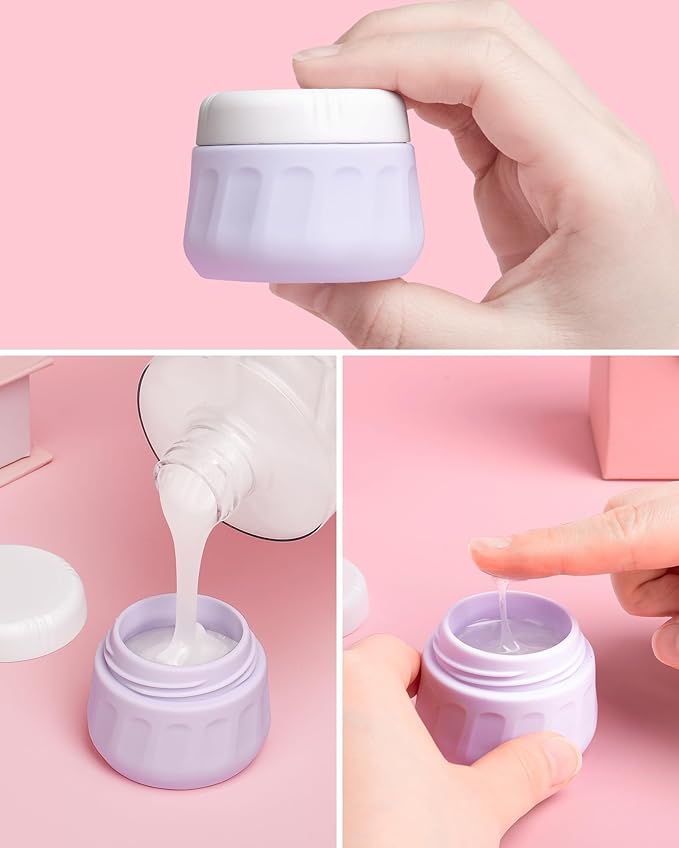 Mrsdry Travel Size Toiletries 8 Pack, TSA Approved 3oz/1oz Silicone Refillable Containers with Clear Travel Bag