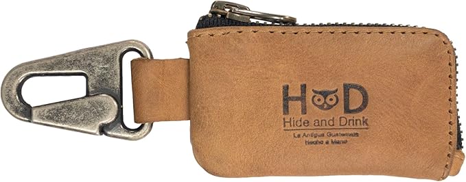 Hide & Drink, Rustic Leather Car Key Holder, Headphone & Charging Cables, Memory Cards, Handmade :: Single Malt Mahogany