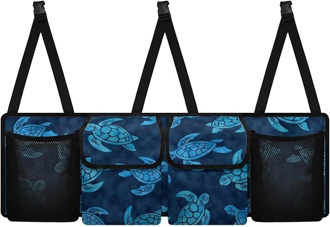 Blue Turtles Car Trunk Organizer Hanging Car Back Seat Storage Bag Collapsible Auto Cargo Bag Auto interior Accessories for Most Sedans SUV Jeep Trucks MPV