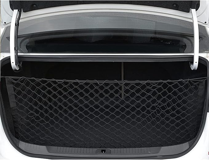 Car Rear Cargo Net, Adjustable Elastic Storage Organizer Net, Trunk Cargo Storage Net, Universal Fit for Car, Vehicle, SUV (35.4"x15.8")