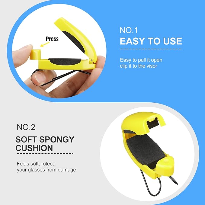 Frienda 5 Pcs Auto Car Vehicle Sun Visor Clip Holder Sunglasses Holder for Eyeglasses Mount Ticket Card Clip for Car Accessories (Bright Color)