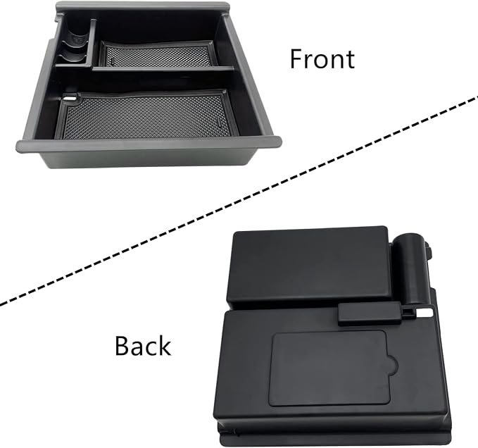 Compatible with Toyota Tacoma Accessories Center Console Tray Organizer Armrest Box Secondary Storage Fits for Tacoma 2023 2022 2021 2020 2019 2018 2017 2016 (Black)