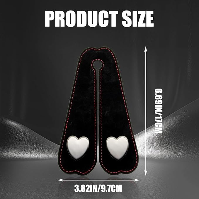 2PCS Car Seat Hooks, Car Back Seat Headrest Hooks, Suede Heart-Shaped Double Hooks Headrest Organizer, Auto Accessories Heavy-Duty Multi-Functional Back Seat Phone Holder for Most Vehicles