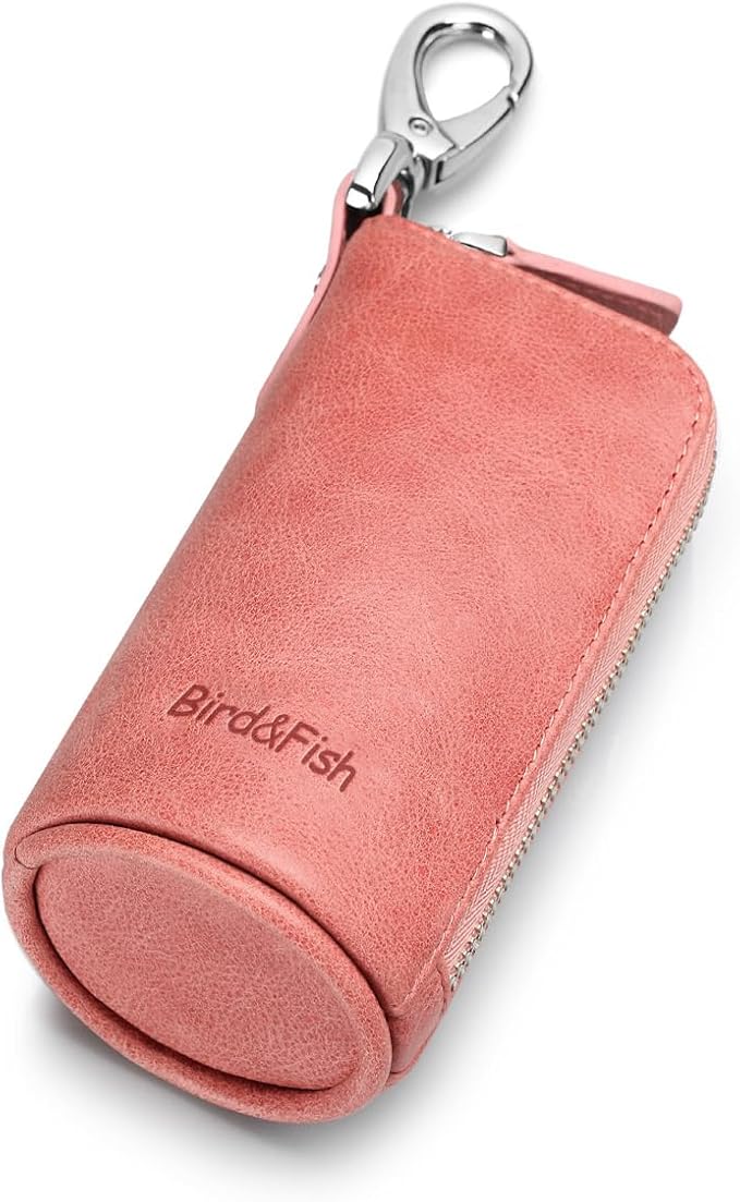 Multi Soft Genuine Leather Coin Purse Pouch, Car Key Case Wallet with Zipper,Pocket Wallet with Chain/Ring for Men Women …