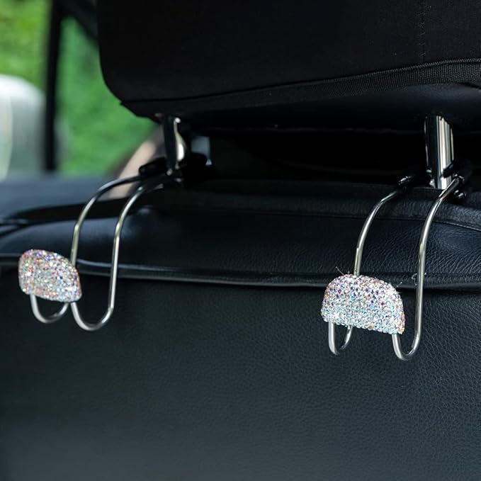 Car Decor Hooks for Purses And Bags, Durable Backseat Holder, Cute Heavy-Duty Metal Purse Hook Hangers, Storage Universal for SUV Truck & Van, Car Accessories for Women/Men, Colorful