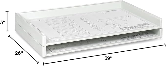 Safco Products 4897 Giant Stack Tray for 24" x 36" Documents, (Qty. 2), White