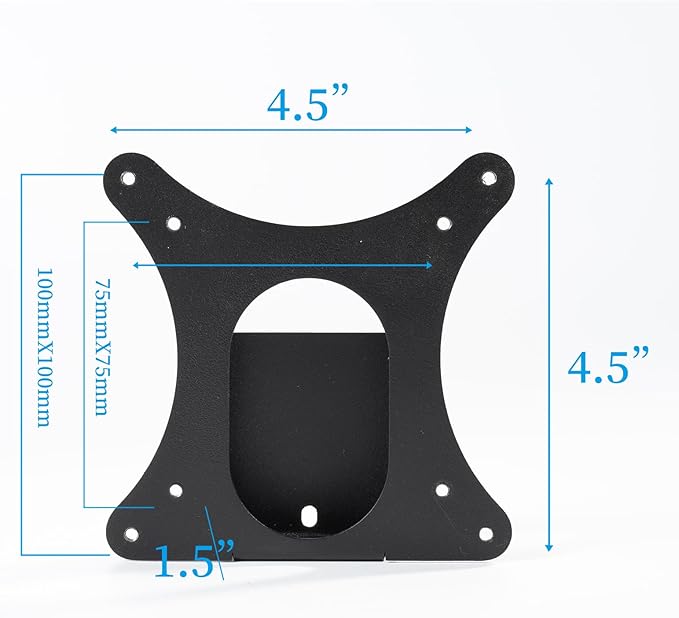 VESA Mount Adapter Bracket for HP M24h M27h Series 5 524sh 527sh Monitors - Fits 75x75mm & 100x100mm VESA, Wall Mount Monitor Arm Desk Stand, Black