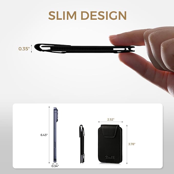 Zitahli Slim Wallet for Men with Pull-Up Tab & Cash Strap - Front Pocket Minimalist Easy Access Card Holder, RFID Blocking, Holds 8 Cards & 10-15 Bills