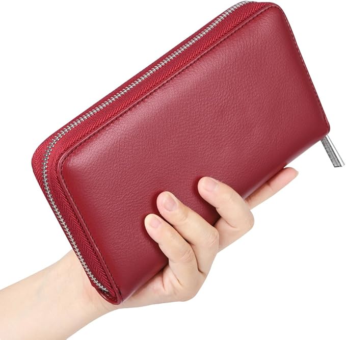 Women 36 Slots RFID Blocking Card Holder Large Long Leather Zipper Organizer Accordion Wallet