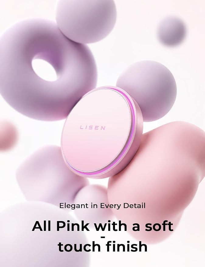 LISEN 15W MagSafe Car Mount Charger,[Light Pink] Magnetic Wireless Car Charger, Dashboard & Air Vent Car Phone Mounts, Car Phone Holder for iPhone 17-12, Samsung, Pixel, Cute Car Accessories for Women | [Light Pink & Purple LED light] Magsafe Car Mount...